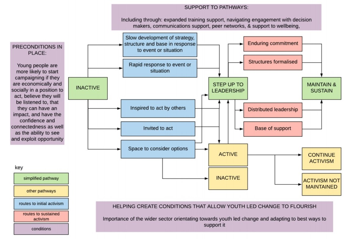 Summary of pathways (for young people) into leading change